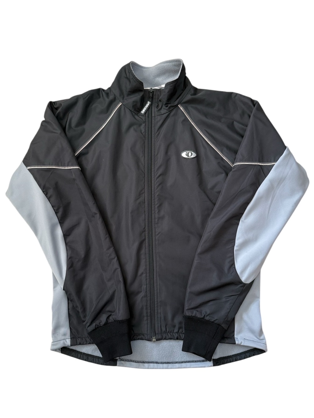 Vintage 2001 Pearl Izumi Cycling Jacket Medium Windbreaker Black Gray Reflective